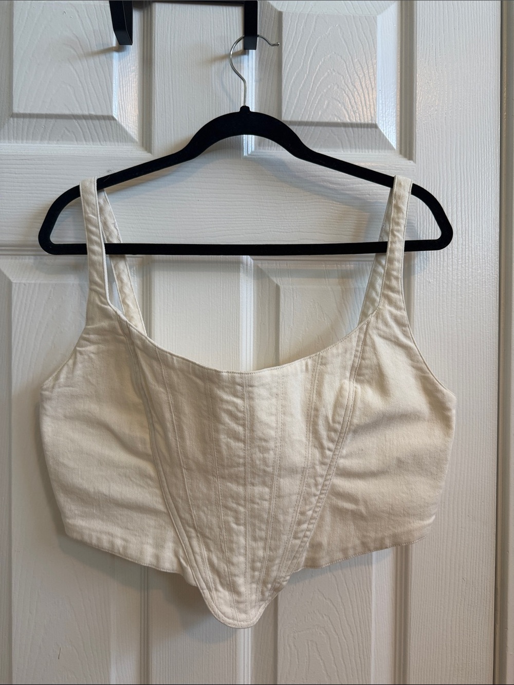 Zara Cream Corset Crop Top